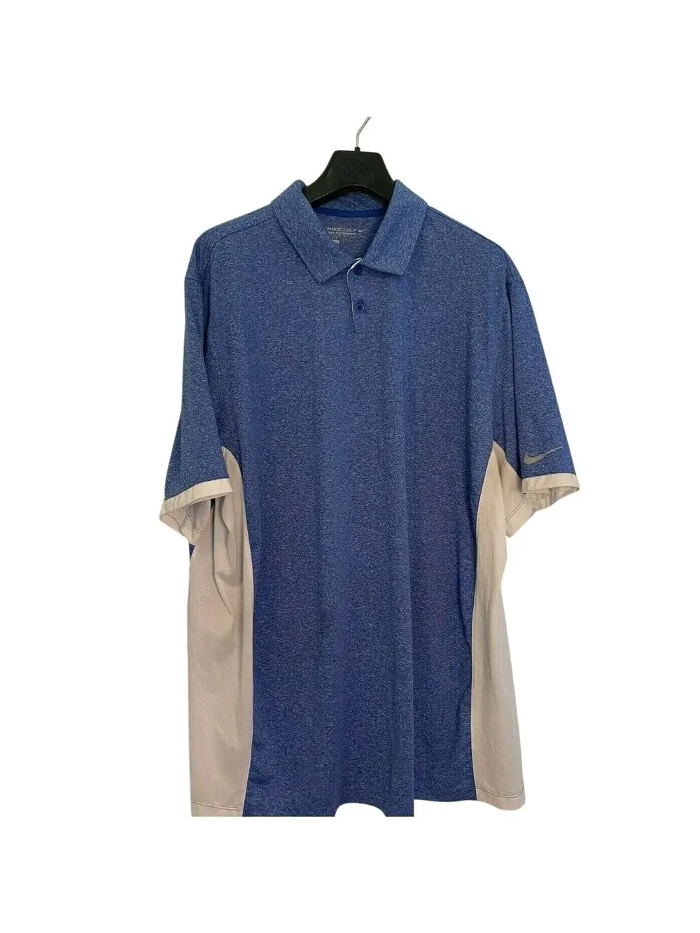 Nike Golf Tour Performance Dri Fit Polo Shirt 2XL Mens Blue/White Short Sleeve